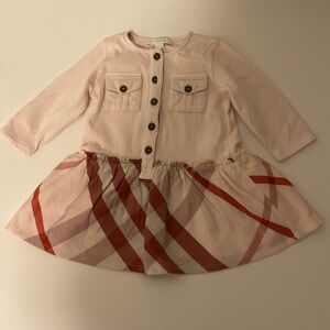 Burberry Baby Pink and Red Plaid Dress